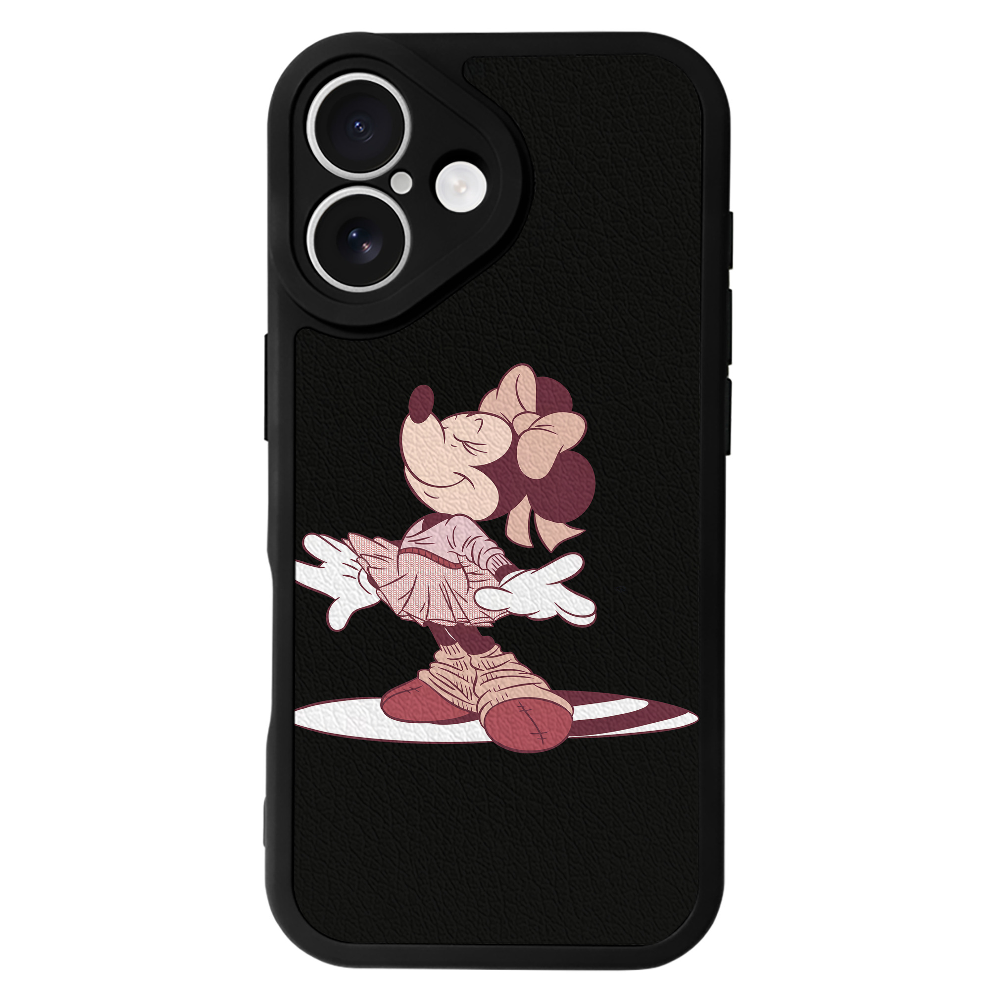 （画像用） ミッキーマウス Mickey Mouse 【iPhone 16シリーズ対応】シリコンスマホケース（レザー調） 材質：シリコン
